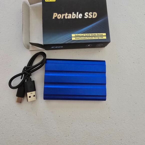 2TB Portable SSD External Solid State Drive Type-C USB 3.1 Blue NIB - Picture 10 of 10